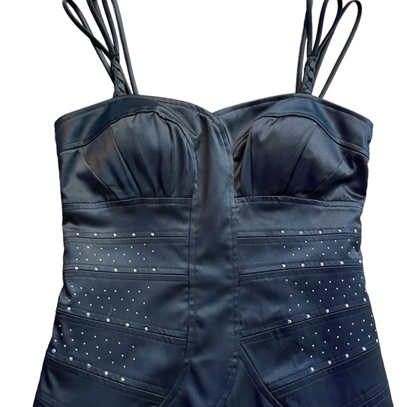 XOXO Mini Dress Womens 4 Jr 5-6 Black Studded 90s Y2K Party Whimsygoth Edgy NWT - Picture 3 of 16